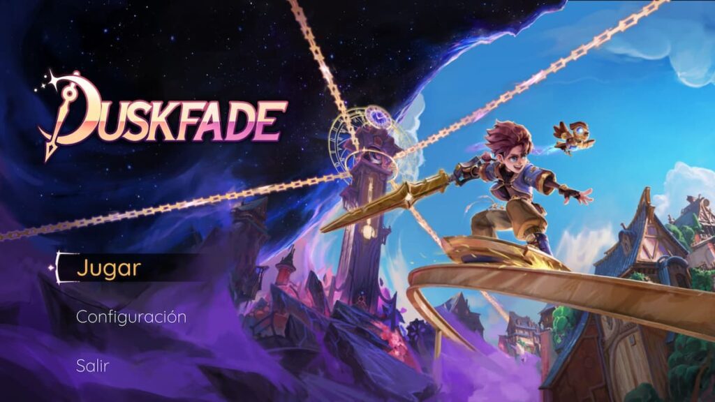 Duskfade y la ciudad de Tick Town durante la exploración