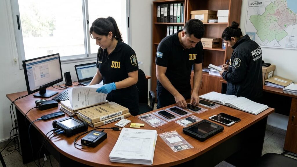 Investigación policial sobre la organización narco