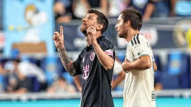 Messi durante el empate entre Inter Miami y Philadelphia Union
