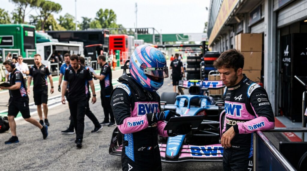 Franco Colapinto y Pierre Gasly en Alpine durante el GP de Italia