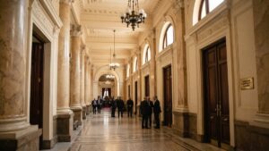 Pasillos internos del Palacio Legislativo nacional