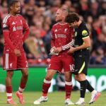 Mac Allister celebra el triunfo de Liverpool ante Atlético Madrid