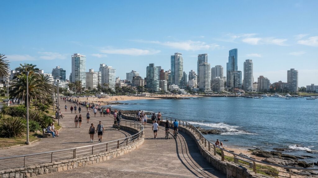 Paisaje costero de Punta del Este, Uruguay