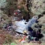 Restos del helicóptero encontrados en una zona serrana de Santa Catarina