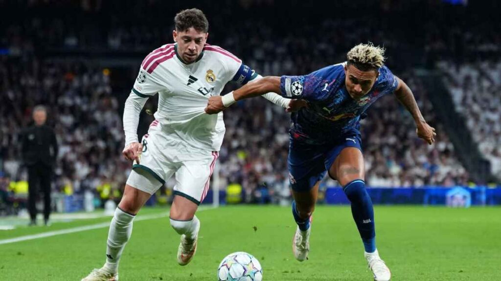 Real Madrid venció 4-1 al Leipzig en el Bernabéu con goles de Bernardo Silva, Güler, Mbappé y Diomandé por la Champions League.