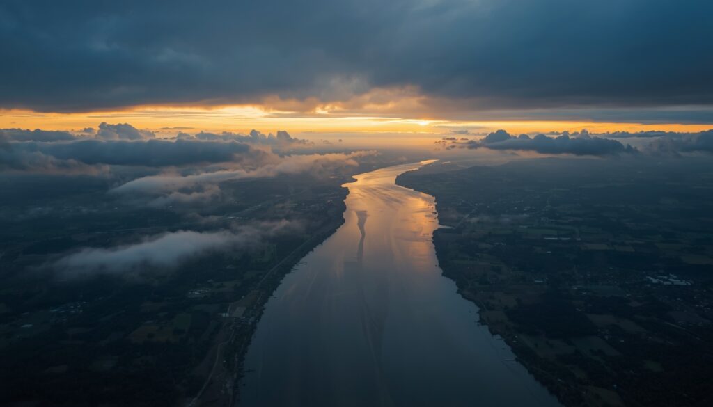 Vista de la crecida del río Paraná en la provincia de Corrientes
