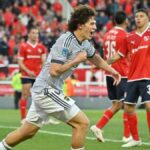 Facundo Herrera festeja el gol del triunfo de Boca ante Independiente