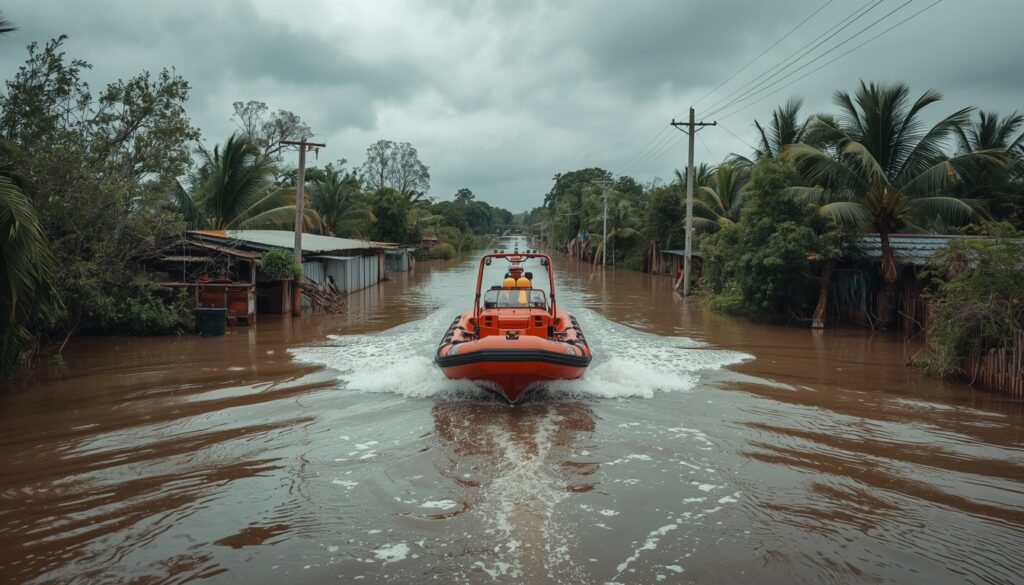 Gendarmería Nacional brinda asistencia en zonas afectadas por las inundaciones