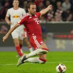 Harry Kane en acción de ataque durante la victoria del Bayern Múnich