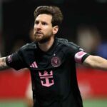 Lionel Messi celebra uno de sus goles en la victoria de Inter Miami ante Atlanta United