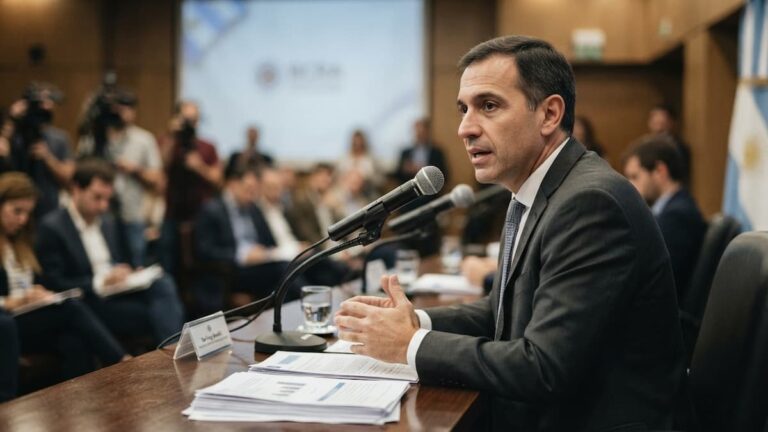 Santiago Bausili durante la respuesta del Banco Central a la AGN