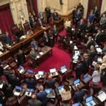 El Senado de la Nación durante el debate y votación de la reforma